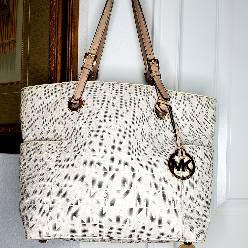 Michael Kors signature logo print canvas purse